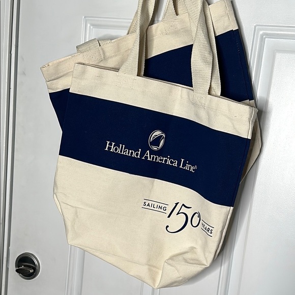Holland America Cruise Line YOU GET 2 Canvas Tote Bags in Excellent Condition - Picture 6 of 7